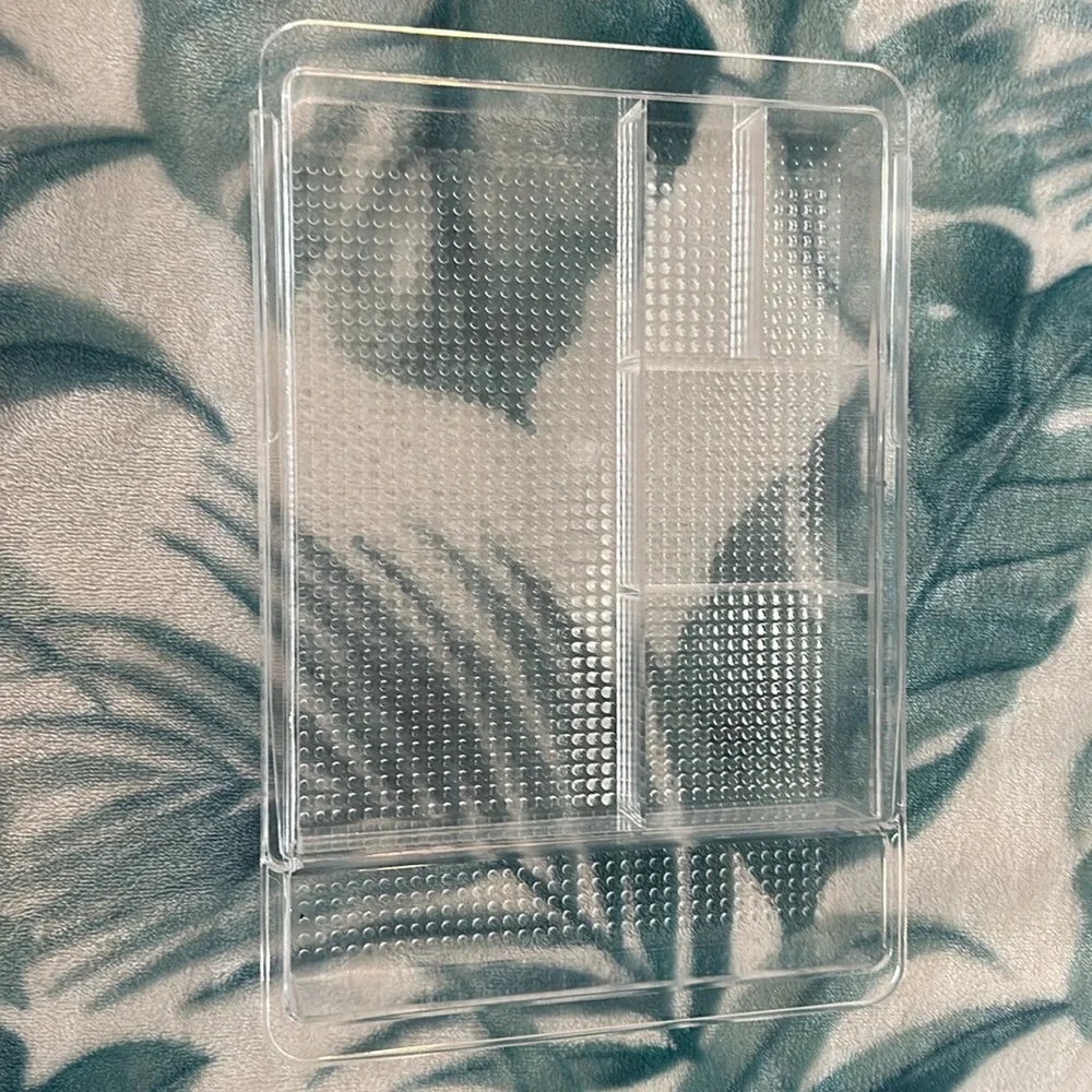 Set of 3 drawer expandable acrylic organizers clear
